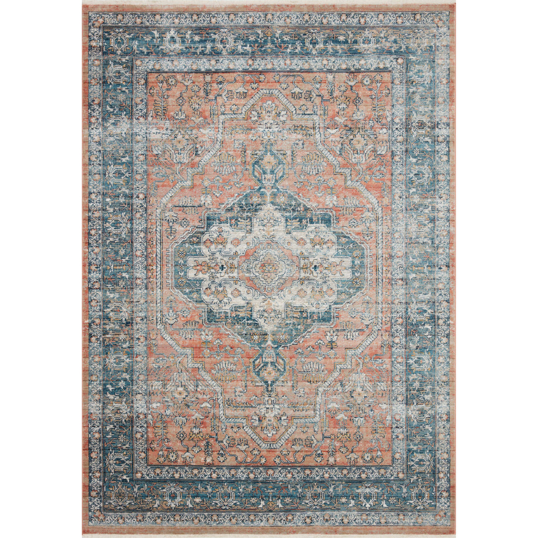 Magnolia Home By Joanna Gaines x Loloi Elise Coral / Blue 18" x 18" Sample Rug