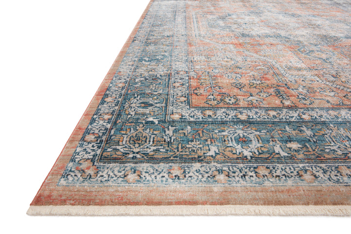 Magnolia Home By Joanna Gaines x Loloi Elise Coral / Blue 3'-4" x 6'-5" Runner Rug