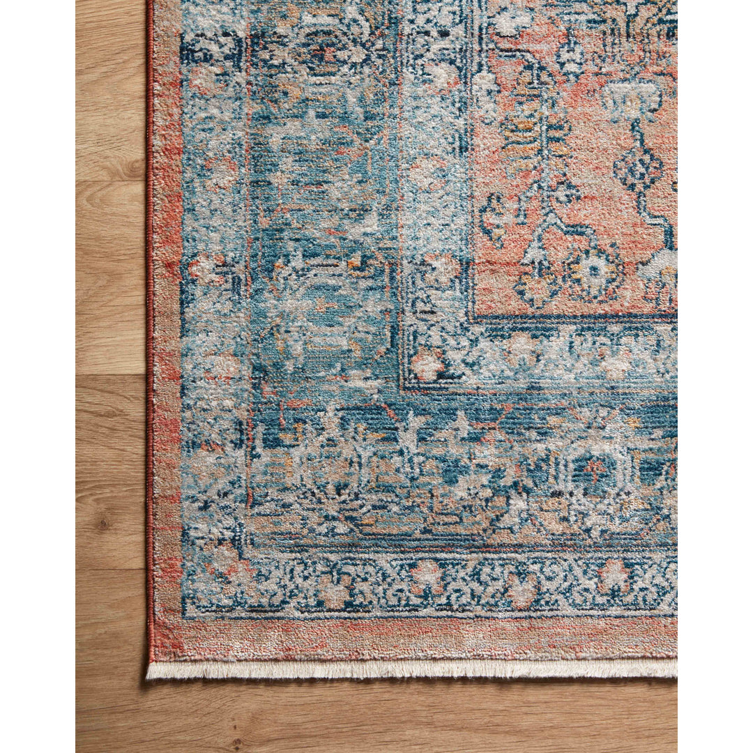 Magnolia Home By Joanna Gaines x Loloi Elise Coral / Blue 18" x 18" Sample Rug