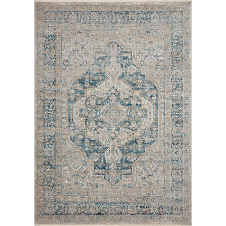 Magnolia Home By Joanna Gaines x Loloi Elise Neutral / Blue 18" x 18" Sample Rug