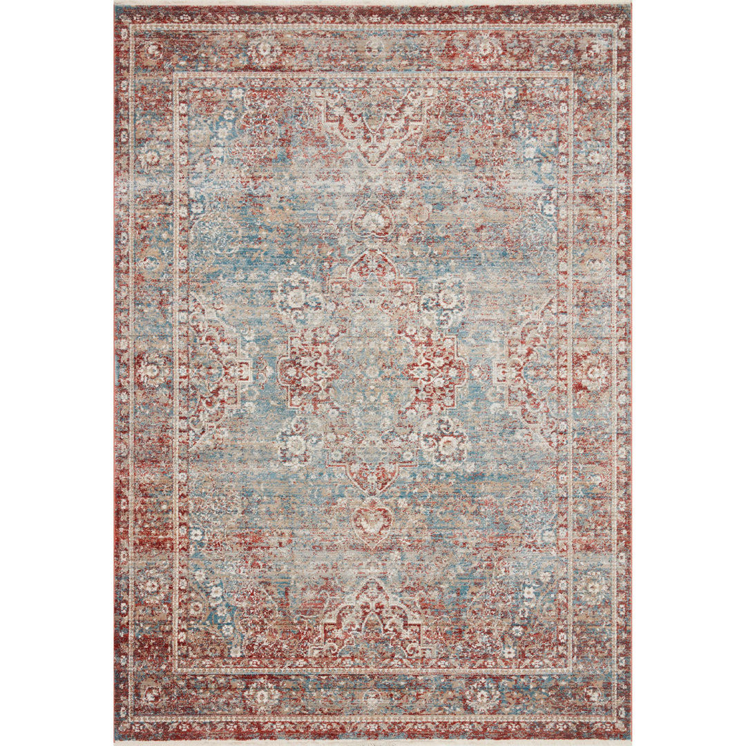 Magnolia Home By Joanna Gaines x Loloi Elise Sky / Red 6'-7" x 9'-9" Area Rug