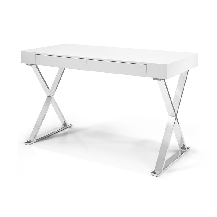 Elm Desk-Whiteline Modern Living-WHITELINE-DK1205L-WHT-Desks-1-France and Son