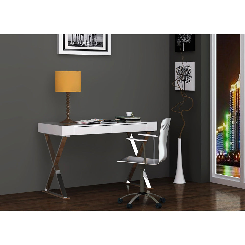 Elm Desk-Whiteline Modern Living-WHITELINE-DK1205L-WHT-Desks-2-France and Son