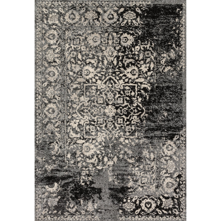 Loloi Emory Black / Ivory 5'-3" x 7'-7" Area Rug