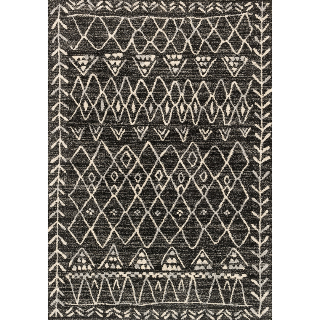 Loloi Emory Black / Ivory 2'-5" x 7'-7" Runner Rug