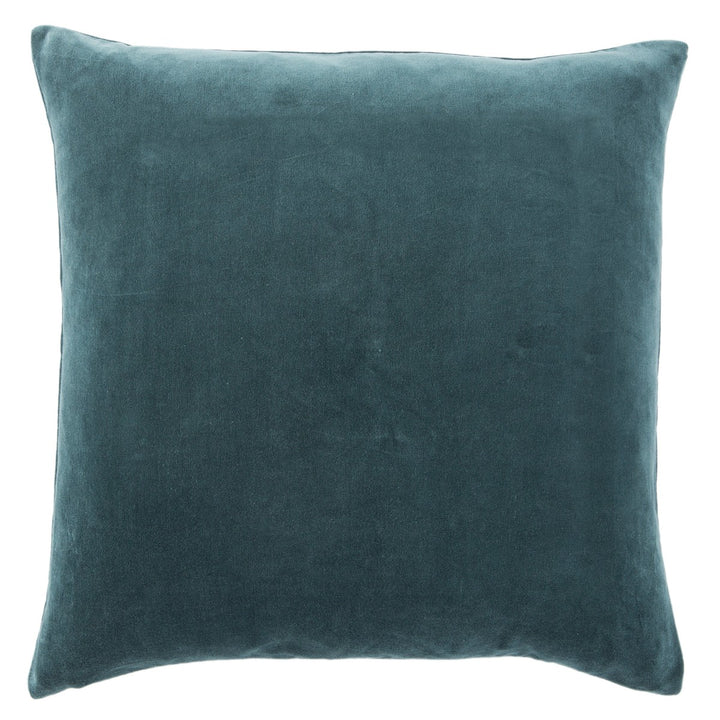 Jaipur Living Hendrix Bordered Teal/ Cream Down Pillow (22" Square)