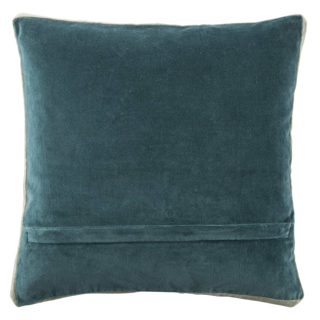 Jaipur Living Bryn Solid Teal/ Gray Poly Fill Pillow (18" Square)