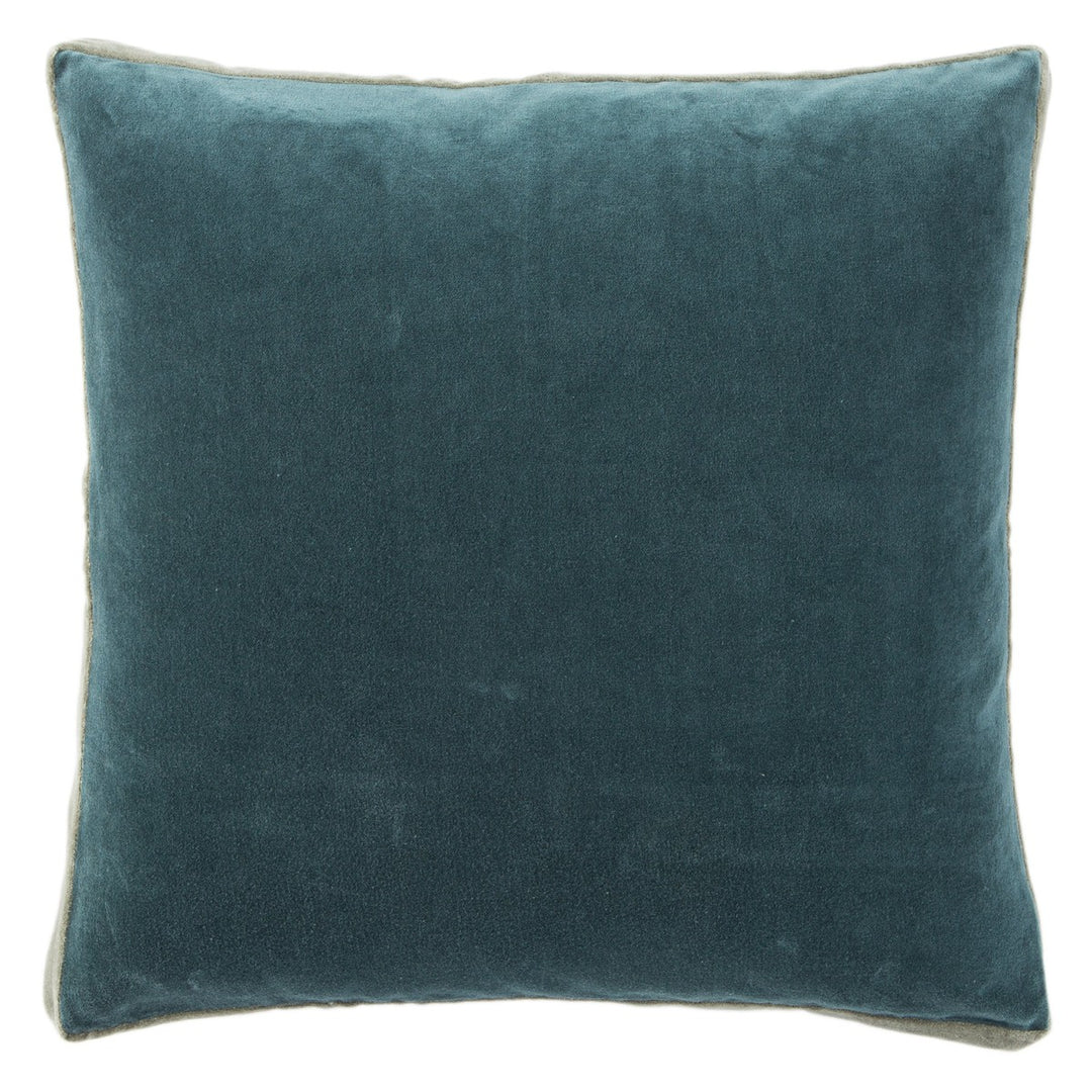 Jaipur Living Bryn Solid Teal/ Gray Poly Fill Pillow (18" Square)