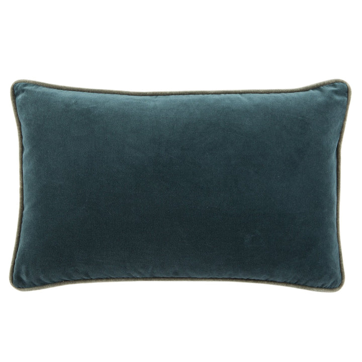 Jaipur Living Lyla Solid Teal/ Cream Poly Fill Pillow (13"X21" Lumbar)