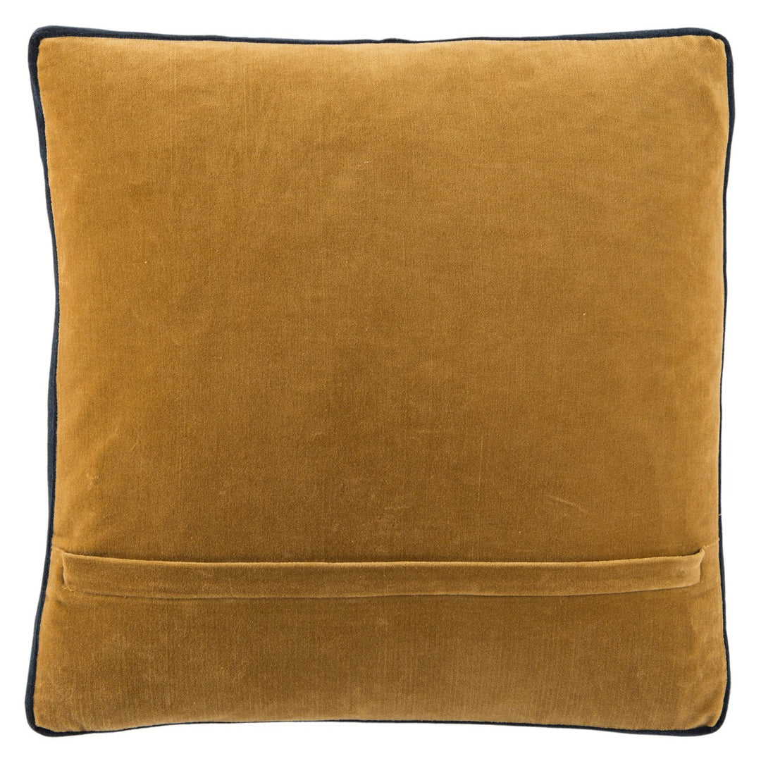 Jaipur Living Bryn Solid Gold/ Navy Down Pillow (18" Square)