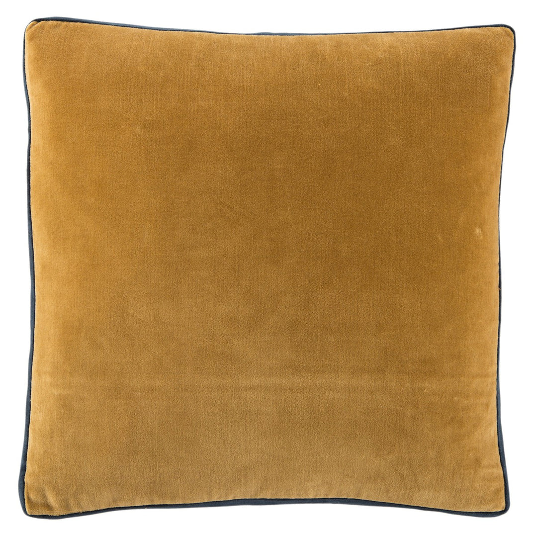 Jaipur Living Bryn Solid Gold/ Navy Down Pillow (18" Square)