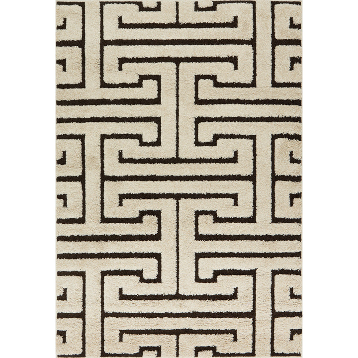 Loloi Enchant Ivory / Dark Brown 5'-3" x 7'-7" Area Rug