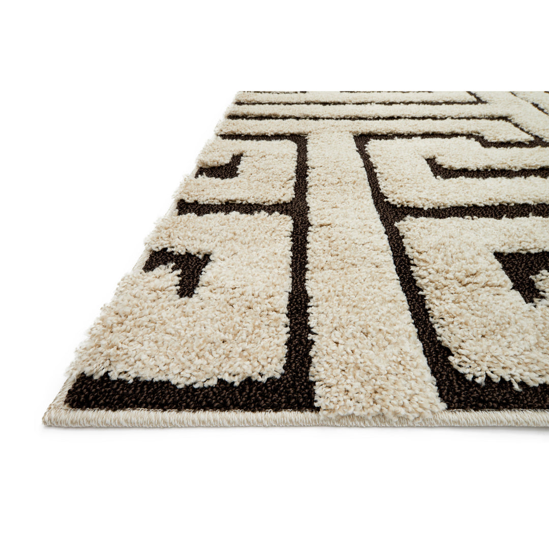 Loloi Enchant Ivory / Dark Brown 5'-3" x 7'-7" Area Rug