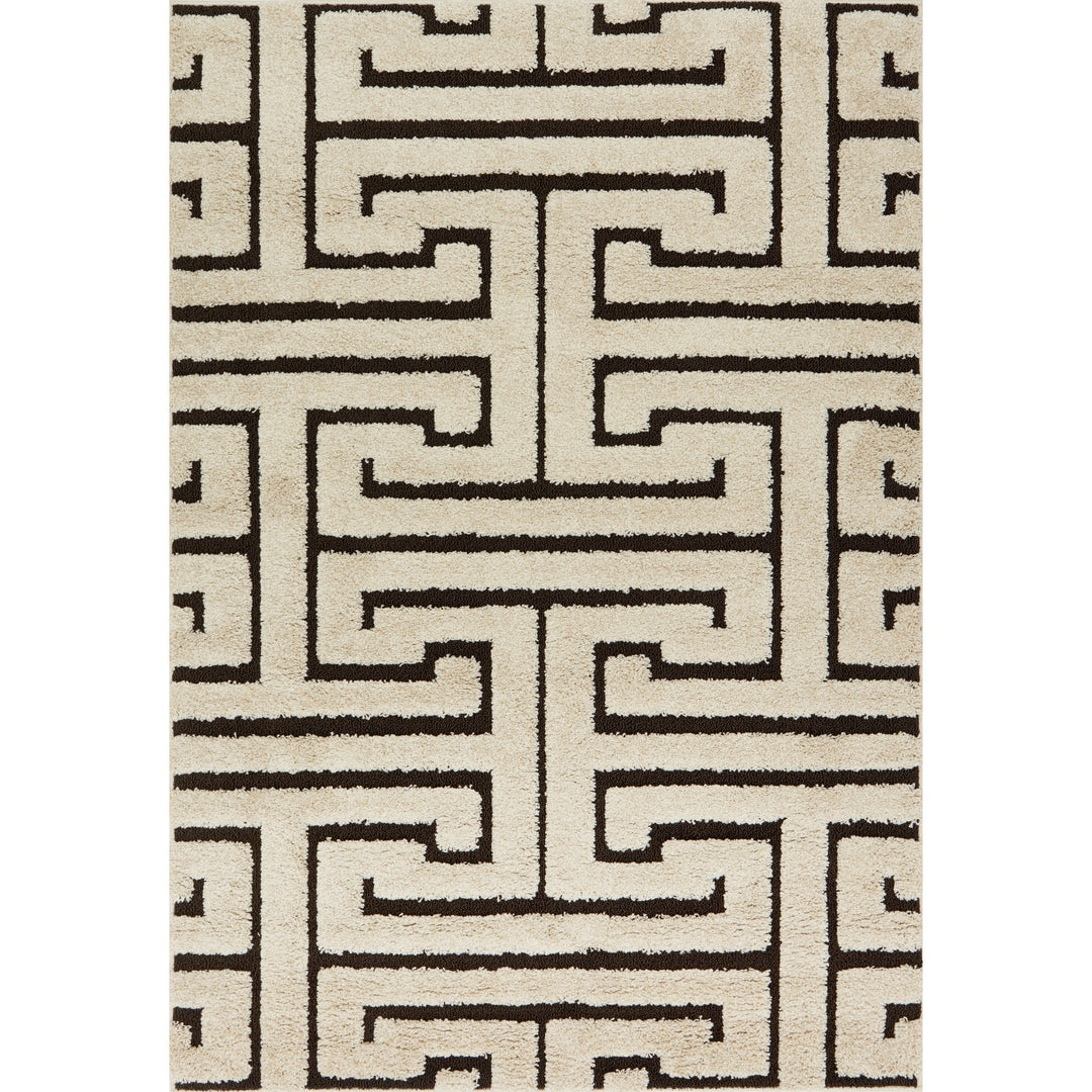 Loloi Enchant Ivory / Dark Brown 2'-3" x 12' Runner Rug