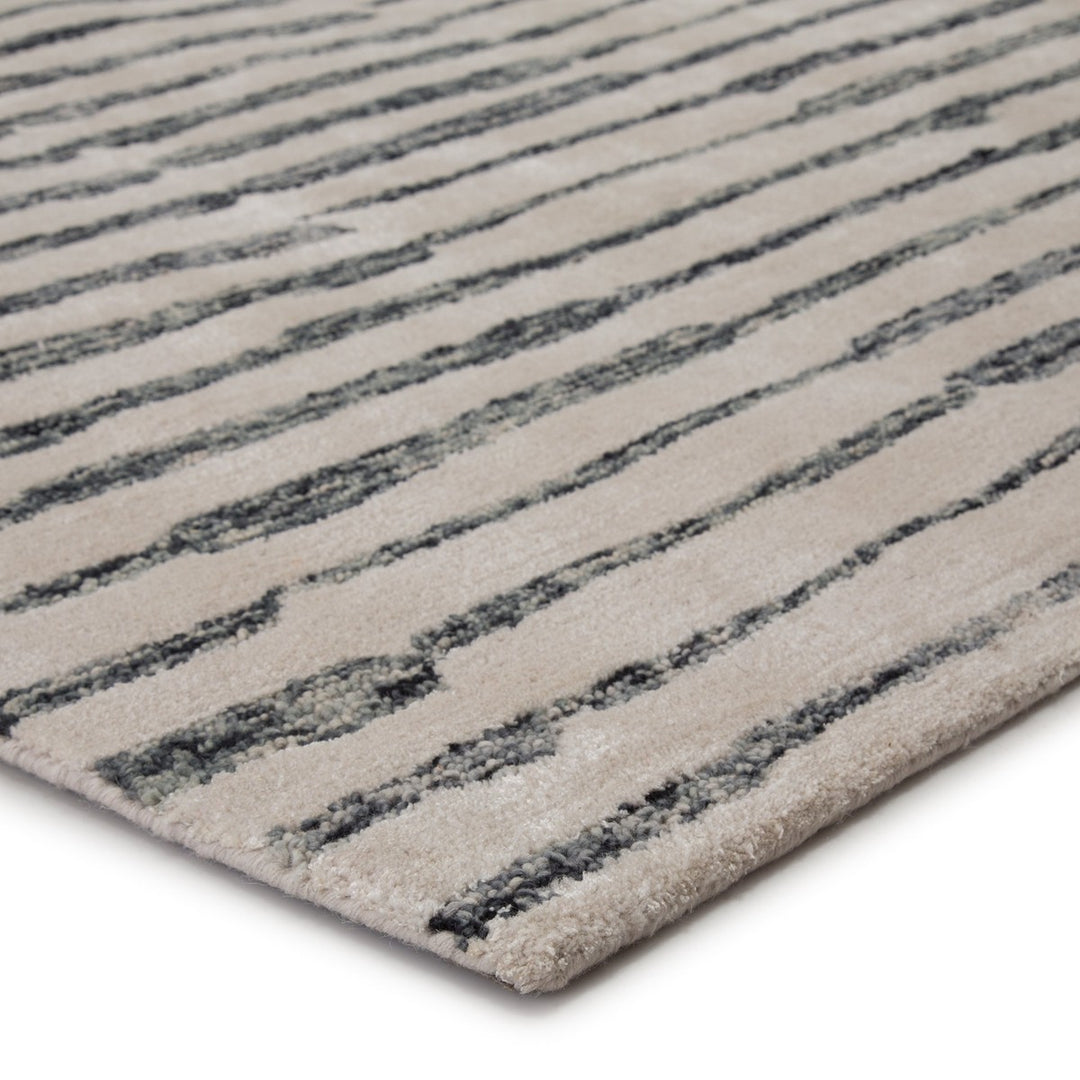 Nikki Chu by Jaipur Living Saville Handmade Abstract Cream / Slate Gray Area Rug (12'X15')