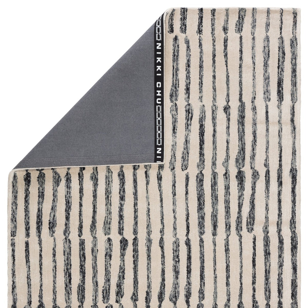 Nikki Chu by Jaipur Living Saville Handmade Abstract Cream / Slate Gray Area Rug (10'X14')