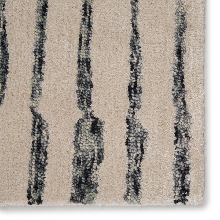 Nikki Chu by Jaipur Living Saville Handmade Abstract Cream / Slate Gray Area Rug (9'X12')