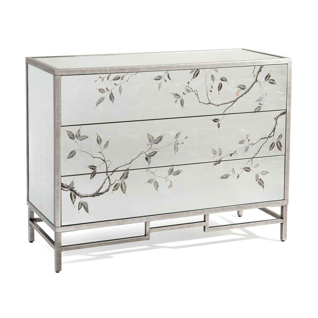 Graceful Three-Drawer Chest - Silver