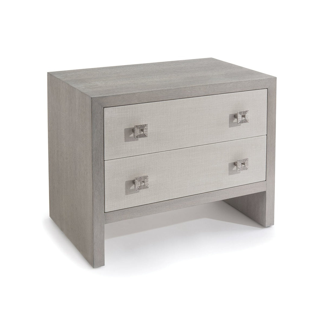 Somerset Two-Drawer Nightstand - White - Oak Wood