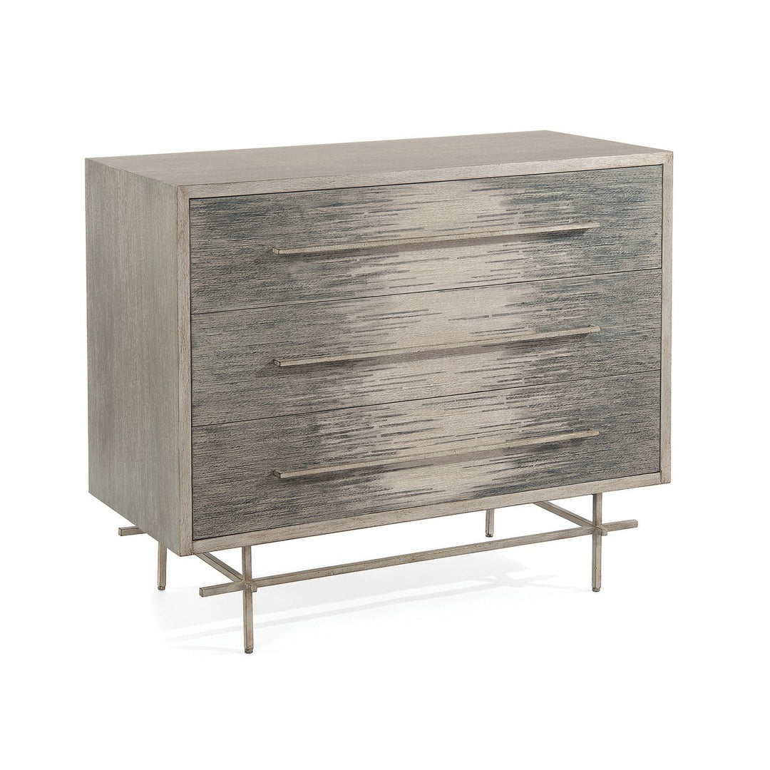 Bronte Three-Drawer Chest - Gray - Oak Wood