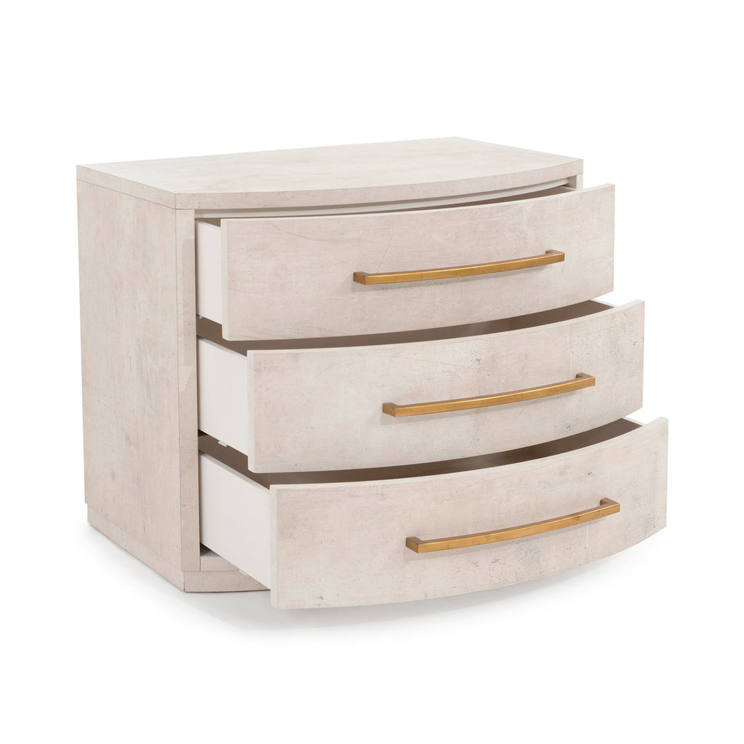 Alcott Three-Drawer Nightstand - Gray