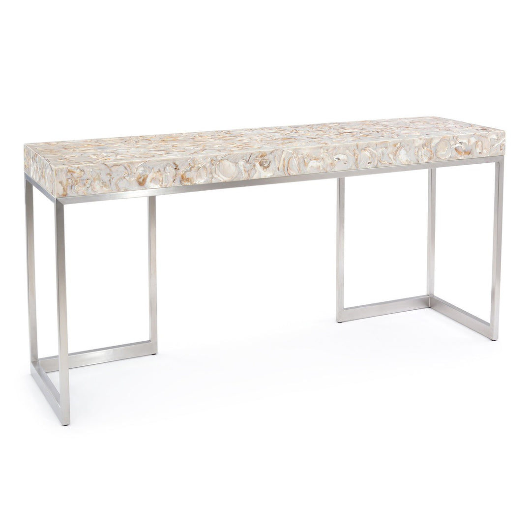 Calloway Shell Console Table - White - Steel