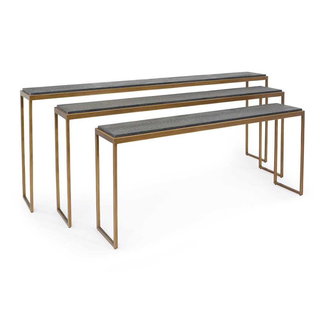 Ellington Nesting Console Tables (Set of Three) - Gold - Steel