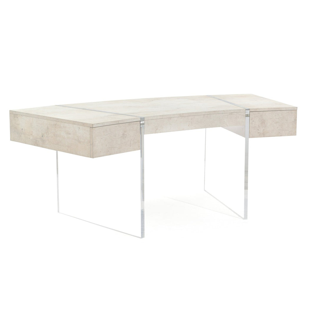 Kensington Side Drawer Curved Desk - White