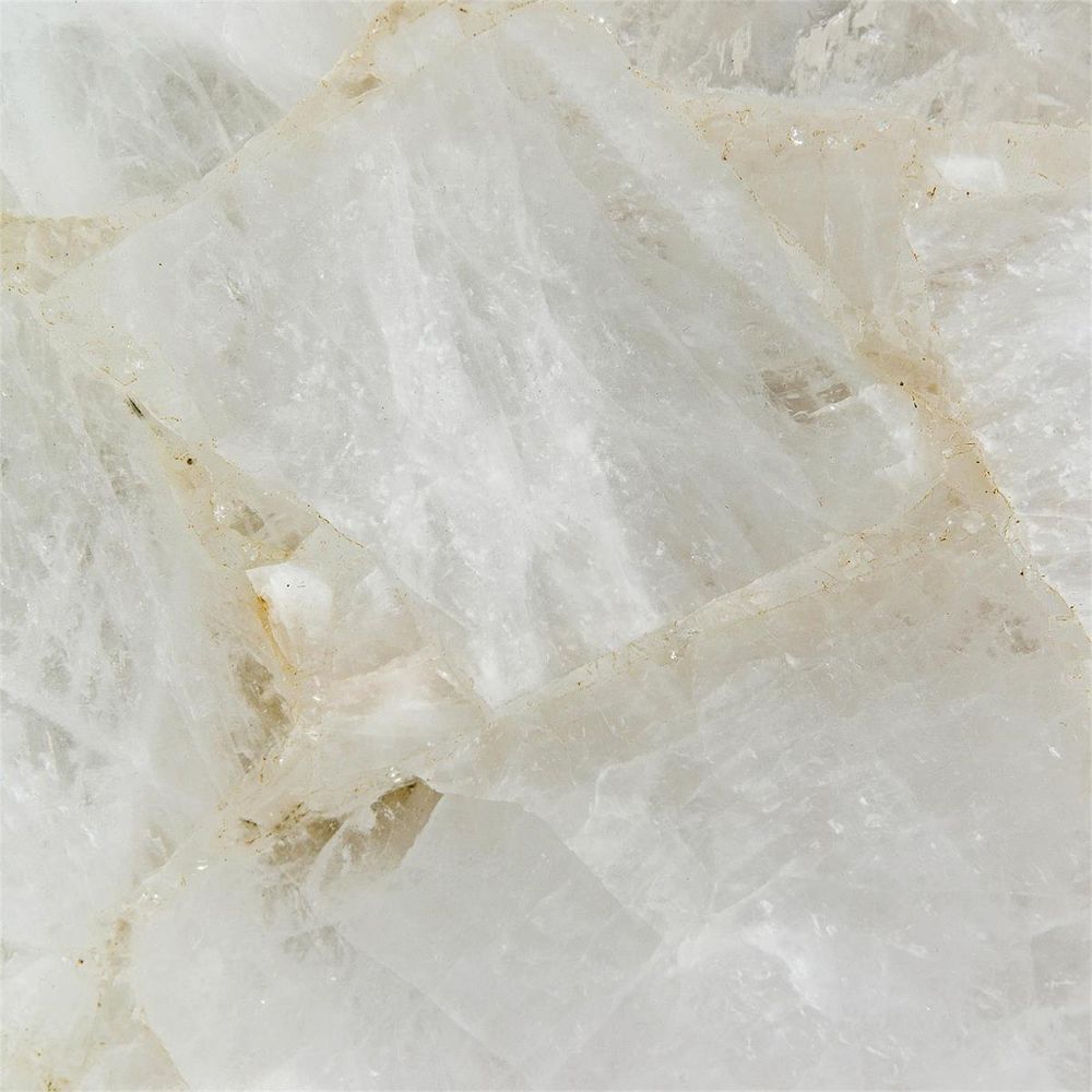 Rectangular Calcite Coffee Table - Brass