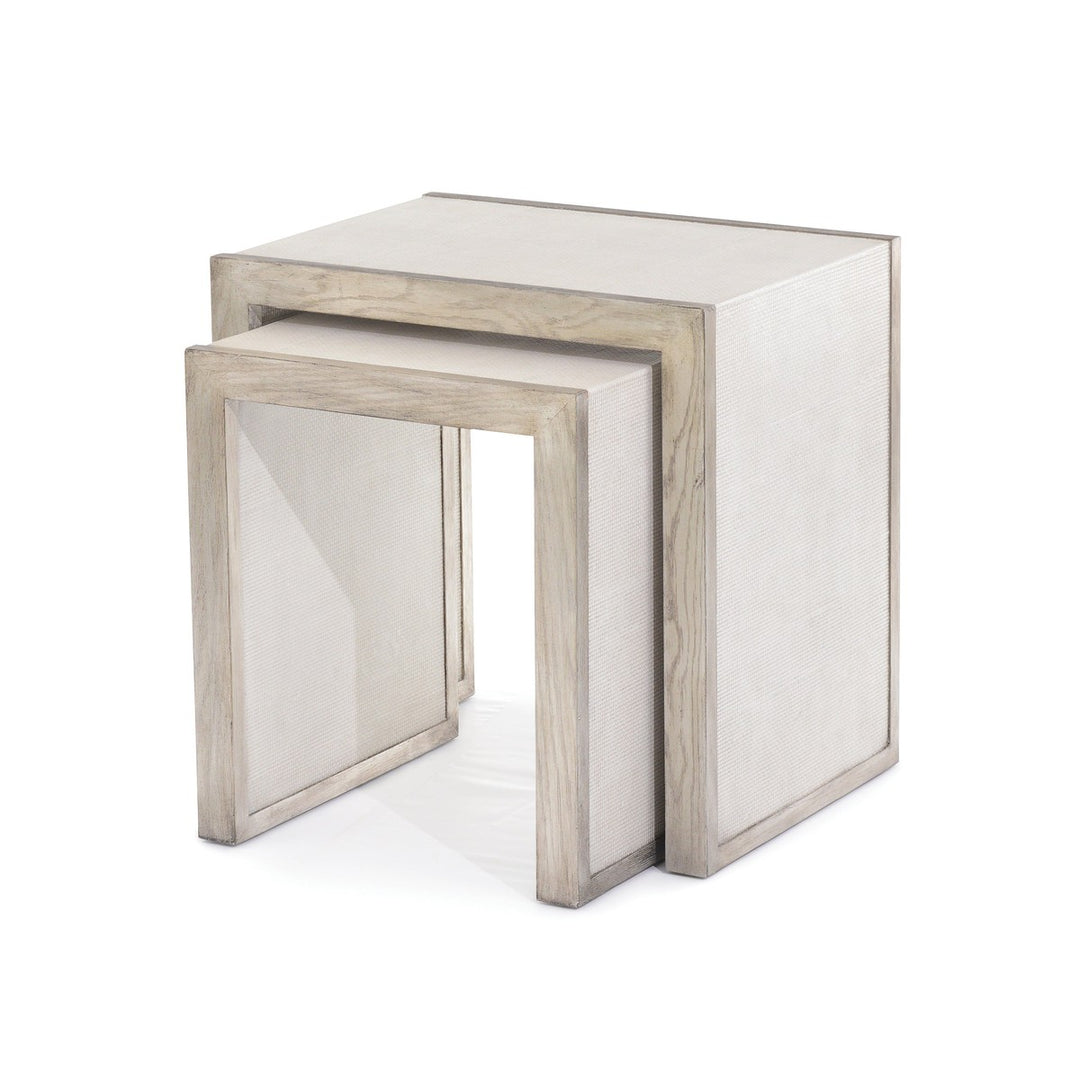 Alden Nesting Tables (Set of Two) - White - Oak Wood