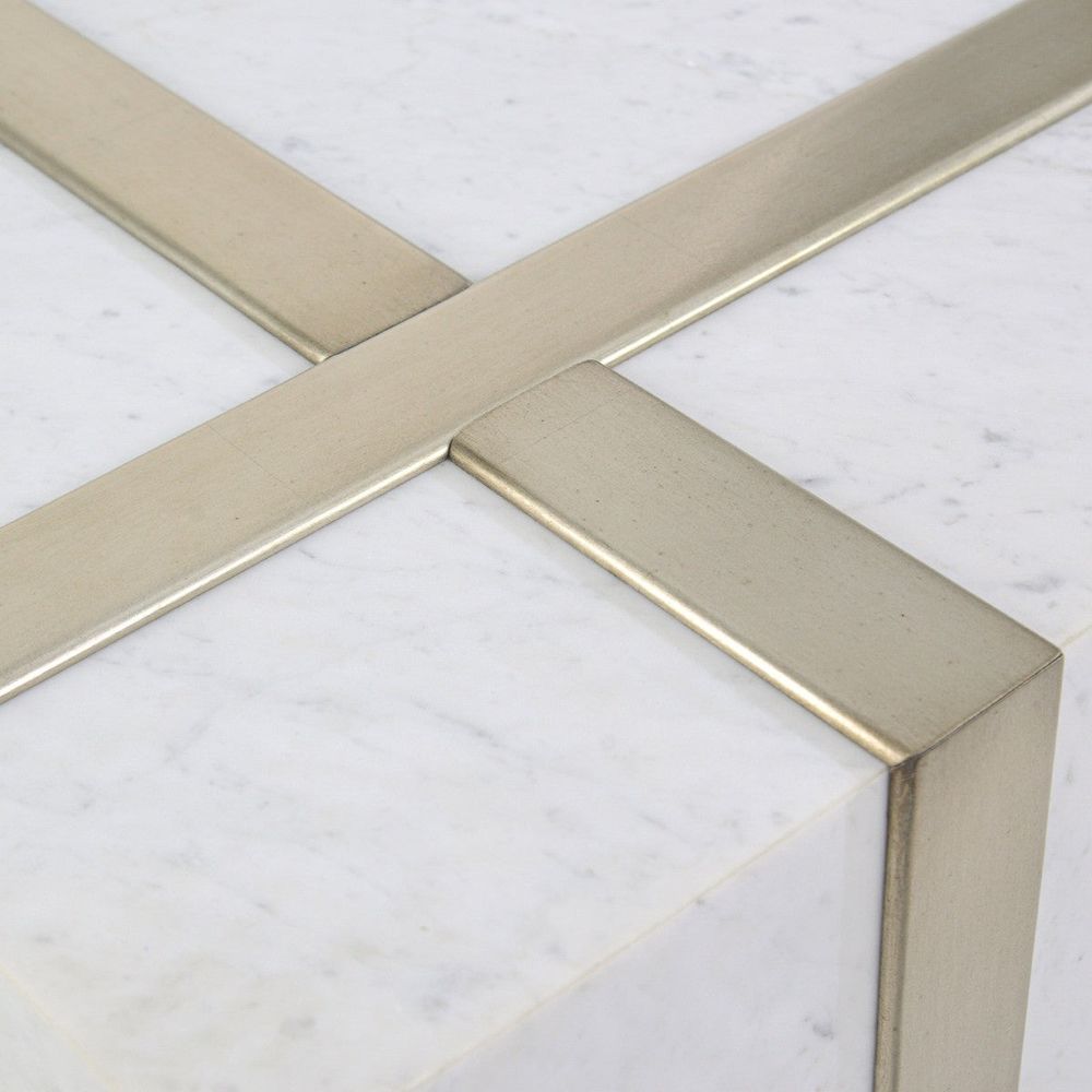Coffee Tables Logan Cocktail Table - White, Silver