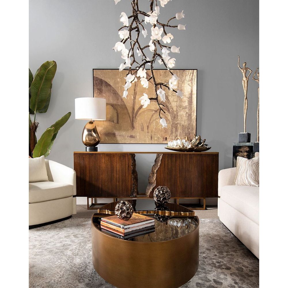 Coffee Tables Fessura Cocktail Table, Gold - Gold