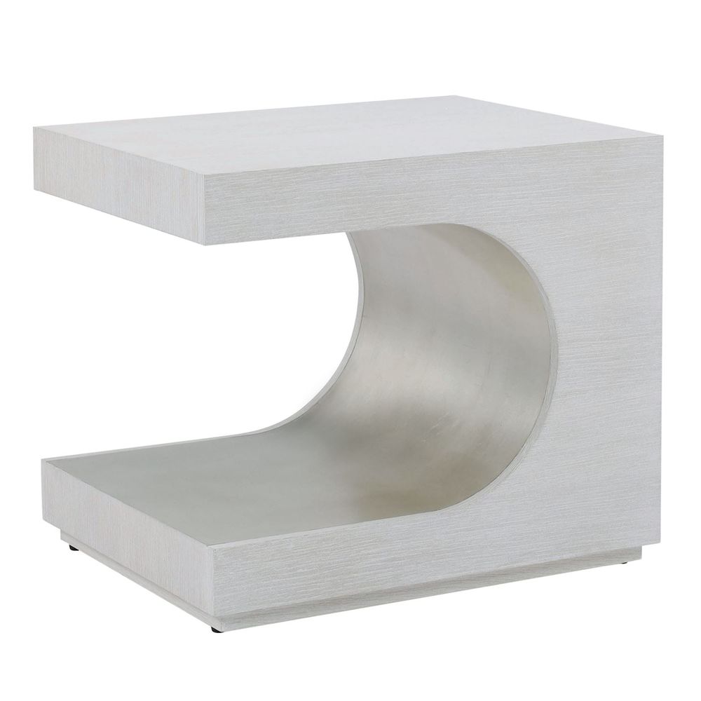  Groove Side Table, Silver