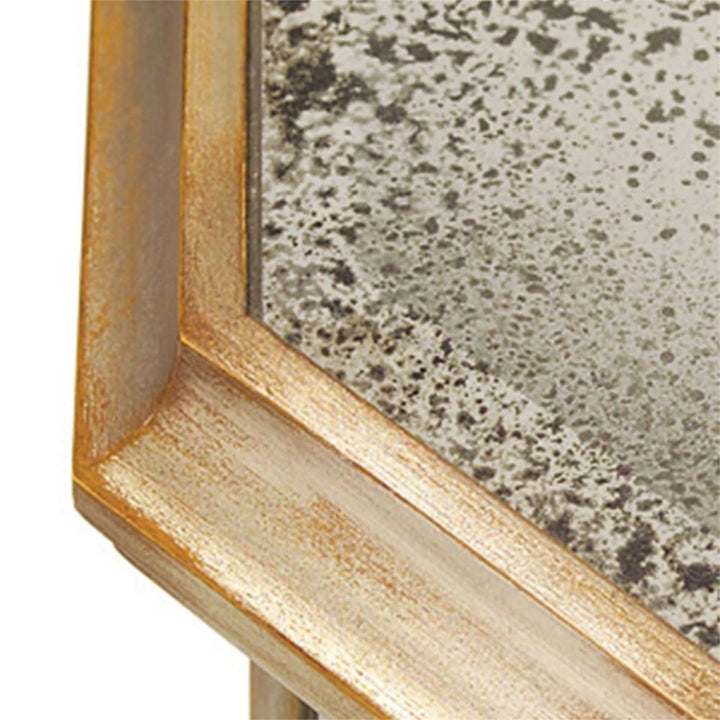 Juno Foxed Mirror Credenza - White