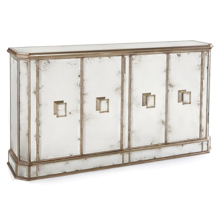 Sideboards & Credenzas Alcott Foxed Mirror Credenza - White - Mirror