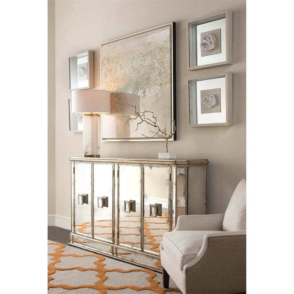 Sideboards & Credenzas Alcott Foxed Mirror Credenza - White - Mirror