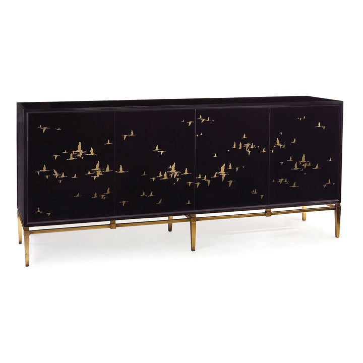 Verona Four-Door Credenza - Ivory - Poplar Wood