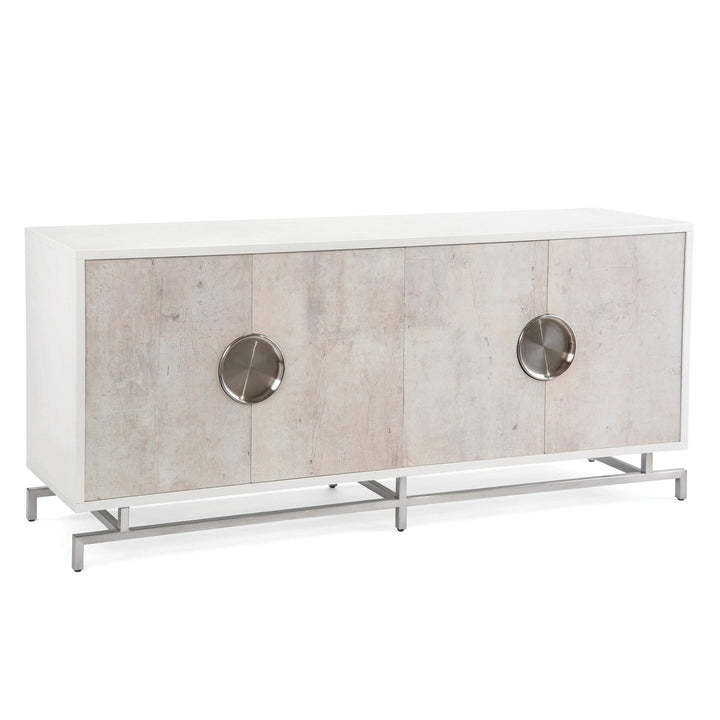 Ornate Four-Door Credenza - White