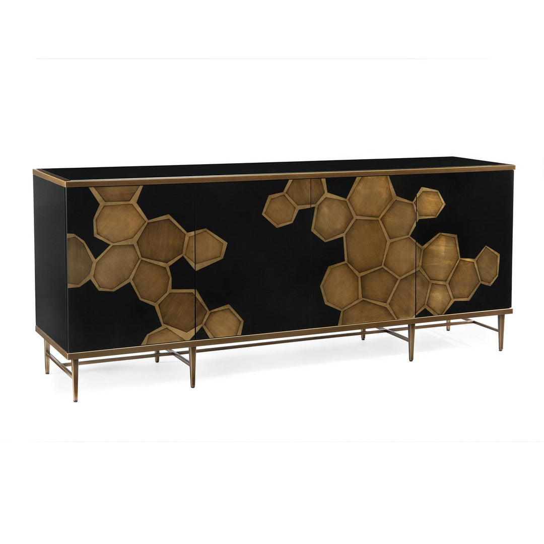 Valora Honeycomb Credenza - Gold