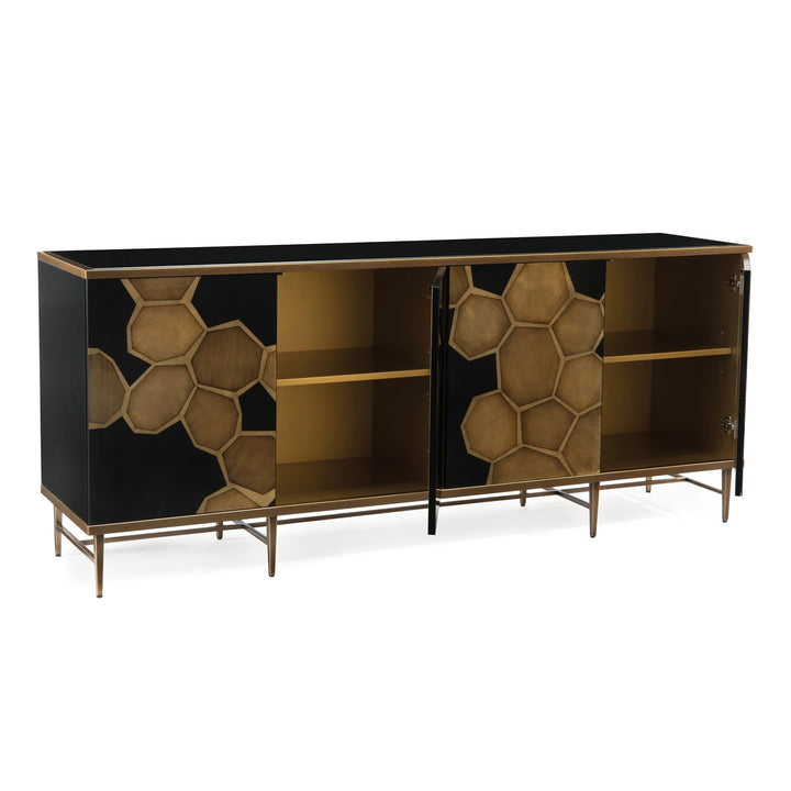 Valora Honeycomb Credenza - Gold