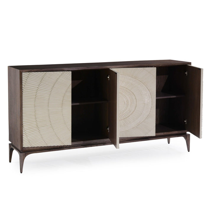 Somerset Four-Door Credenza - White - Wood. Ash