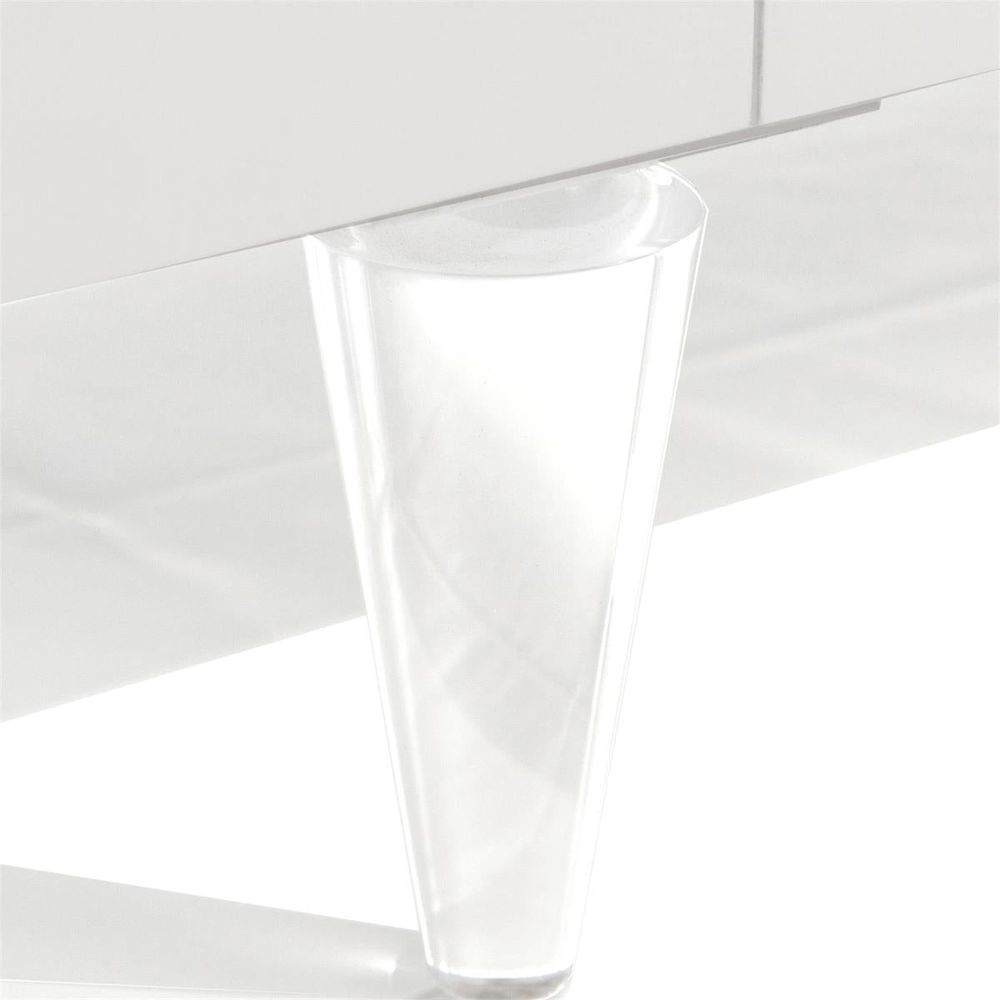 Trieste Six-Door Credenza - Silver,White