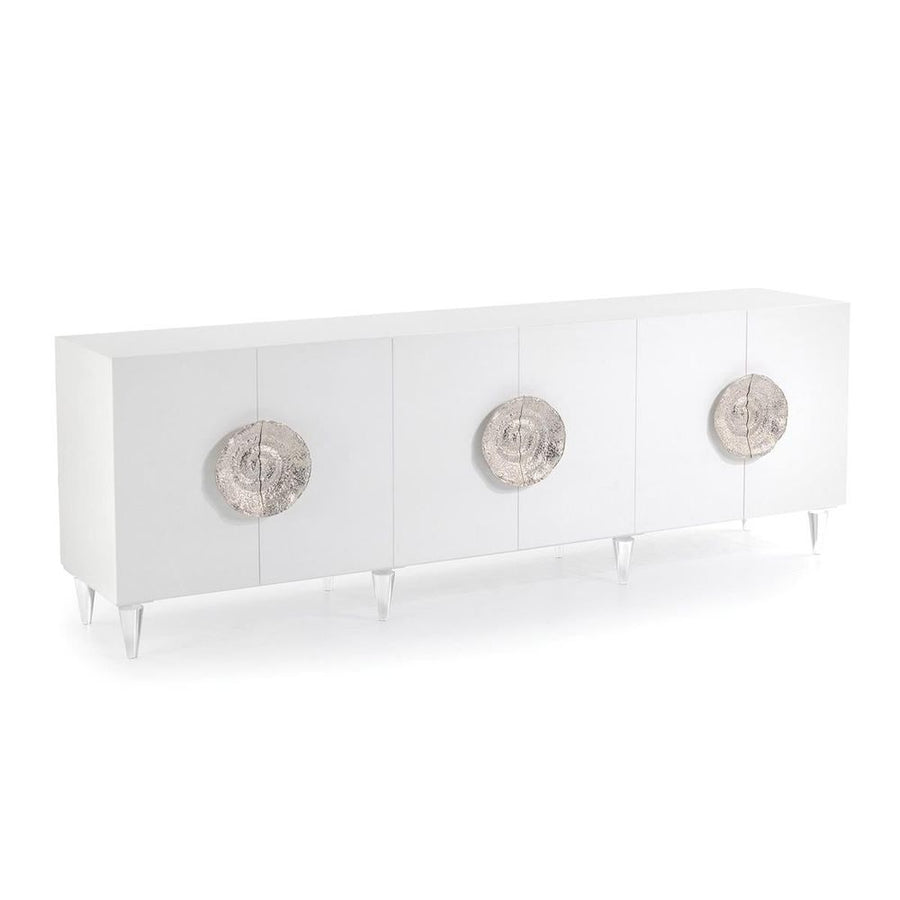 Sideboards & Credenzas Trieste Six-Door Credenza - Silver,White