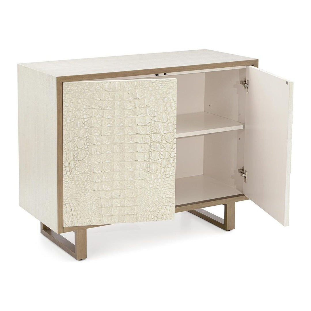 Kairo Two-Door Chest - Brown,Off White,White