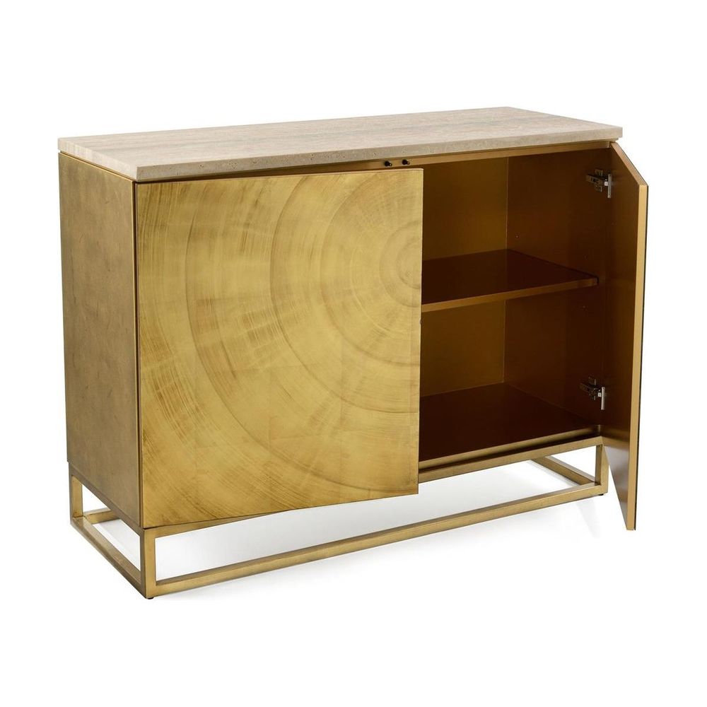 Sideboards & Credenzas Tonatiuh Chest With Doors - Gold, Grey