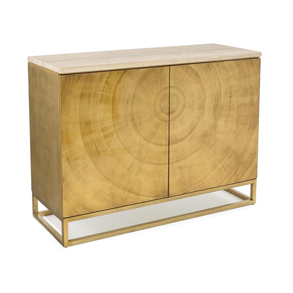 Sideboards & Credenzas Tonatiuh Chest With Doors - Gold, Grey