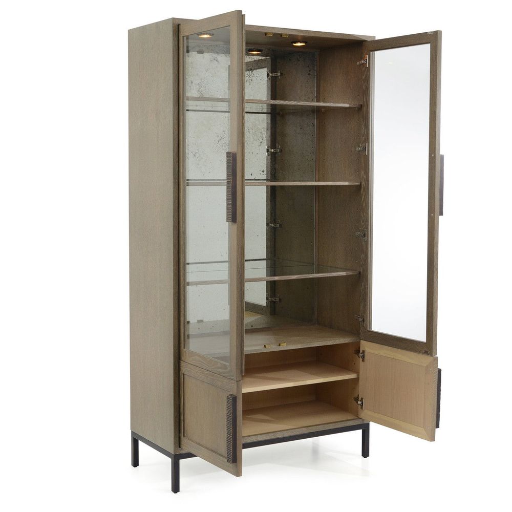 Cabinets & Curios Parker Cabinet - Brown, Clear, Bronze