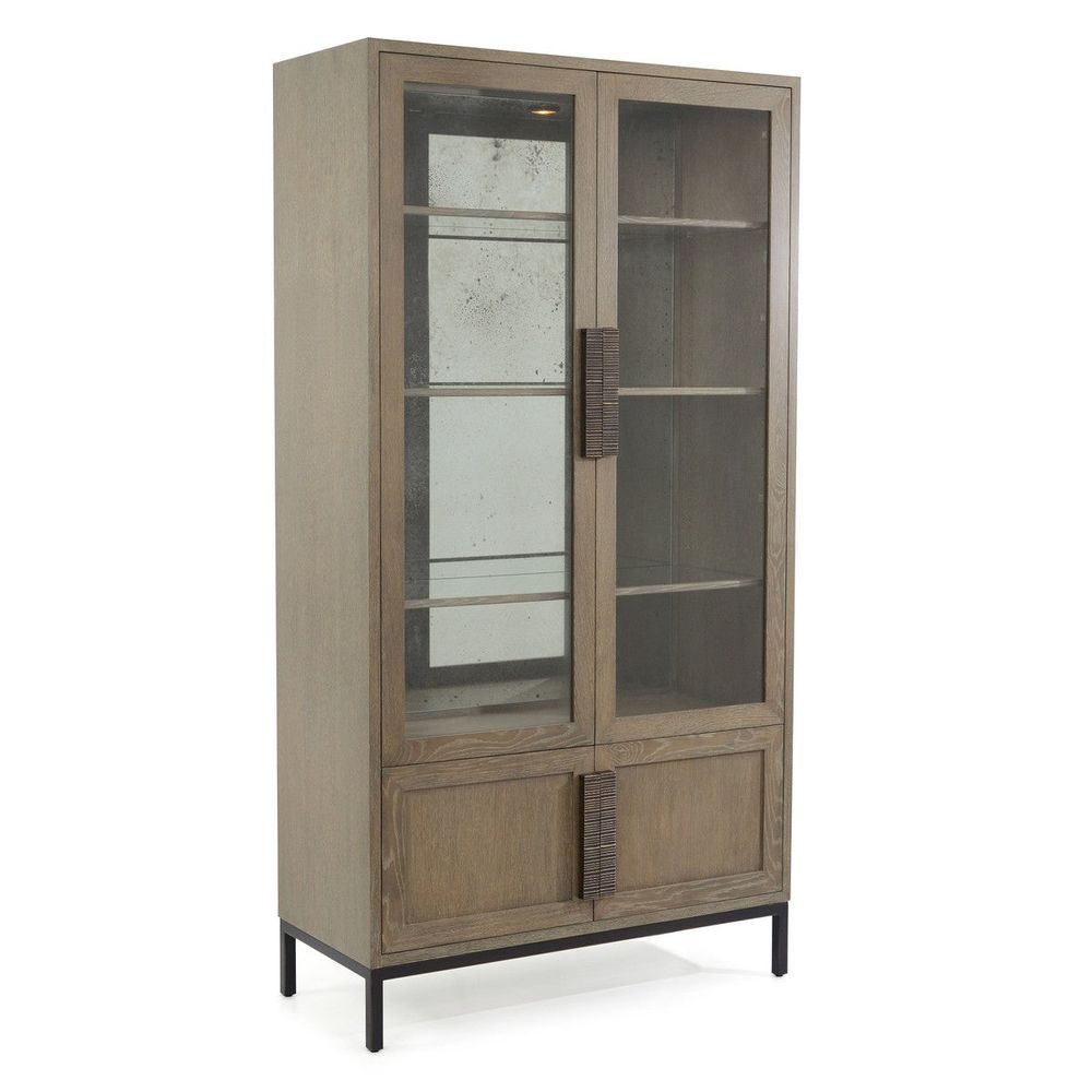 Cabinets & Curios Parker Cabinet - Brown, Clear, Bronze
