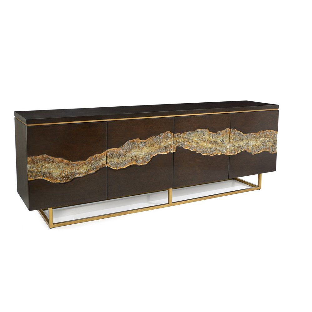 Sideboards & Credenzas Golden Valley Credenza - Brown, Gold, Silver