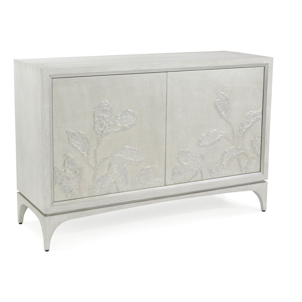 Sideboards & Credenzas Cressida Chest with Doors - White, Silver